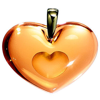 Lalique Tender Heart Gold Amber Necklace