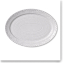 Royal Copenhagen, White Fluted Half Lace Oval Plate 11"