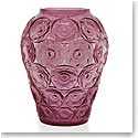 Lalique Anemones 13" Vase, Fuchsia