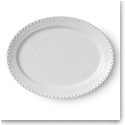 Royal Copenhagen White Fluted Full Lace Oval Platter Large 14.25"