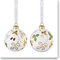 Wedgwood 2022 Wild Strawberry Bauble Ornament Pair