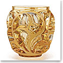 Lalique Tourbillons 5" Vase, Amber