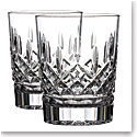 Waterford Crystal Lismore 12 oz Double Old Fashion DOF Tumbler Glasses, Pair