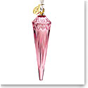 Waterford Crystal 2021 Lismore Icicle Ornament Cranberry