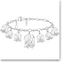 Lalique Muguet Bracelet with 7 Elements, Sterling with Clear Crystal