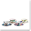Wedgwood Wonderlust Teacups and Saucers Set of 4