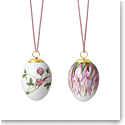 Royal Copenhagen Spring Collection Easter Egg - Red Clover Buds And Petals Ornament, Set of 2