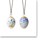 Royal Copenhagen Spring Collection Easter Egg - Grape Hyacinth Buds And Petals Ornament, Set of 2