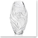 Lalique Poissons Combattants Aquatique 12" Vase, Clear