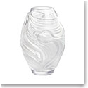 Lalique Poissons Combattants 7" Vase, Clear