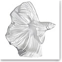 Lalique Fighting Fish 10.5" Sculpture, Clear