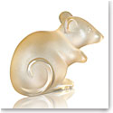 Lalique Mouse Sculpture, Gold Luster
