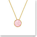 Lalique Pivoine Necklace, Pink Pearly Crystal and Gold