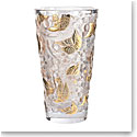 Lalique Merles et Raisins 15" Vase, Gold Stamped Limited Edition