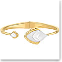 Lalique Paon Gold Bracelet, White Pearly Crystal