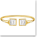 Lalique Arethuse Flecxible Bangle Bracelet, Clear and Gold, Small