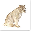 Lalique Gold Luster Sitting Tiger