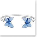 Lalique Papillon Flexible Bracelet, Silver, Blue Crystal, Large