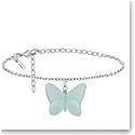 Lalique Papillon Bracelet, Silver, Lagoon Green Crystal, Large