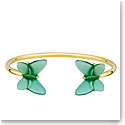 Lalique Papillon Flexible Bracelet, Gold, Green Crystal, Small