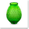 Lalique Empreinte Animale Plume 5.8" Vase Amazon Green