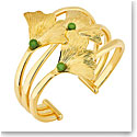 Lalique Ginkgo Bangle Bracelet, Gold and Antinea Green Crystal