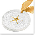 Lalique 2023 Plumes Clear and Gold Star Dated Ornament