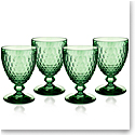 Villeroy and Boch Boston Colored Green Goblet Glasses, Set of 4