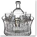 Waterford Lismore Diamond Vodka Set With 6 Shot Crystal Glasses and Chill Crystal Bowl