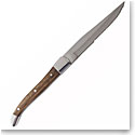 Fortessa Stainless Flatware Provencal Light Wood Handle Serrated Steak Knife, Single