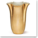 Aerin 8" Gilded Clover Vase, Gold, Cream