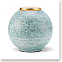 Aerin Calinda 6.1" Round Vase, Blue Grotto, Gold