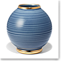 Aerin Ribbed Marion Round Vase, Baltic Blue