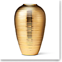 Aerin Ribbed Calinda Tapered Vase, Gold