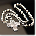Cashs Ireland Rosary Pearl Beads with St. Patricks Crystal Cross