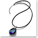 Baccarat Crystal Psydelic Small Pendant Necklace Sterling Silver Blue Scarabee