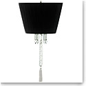 Baccarat Crystal, Torch Ceiling Crystal Lamp W Black Shade Red, White and Black Tassel Cluded