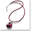 Baccarat Crystal Psydelic Small Pendant Necklace Sterling Silver Iridescent Red