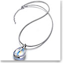Baccarat Crystal Psydelic Small Pendant Necklace Sterling Silver Iridescent Clear