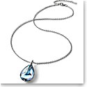 Baccarat Crystal Fleur De Psydelic Aqua Blue Mirror Silver Large Pendant Necklace