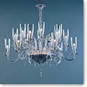 Baccarat Crystal, Mille Nuits Clear 18 Light Chandelier, With Lighted Bowl For Hurricane