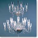 Baccarat Crystal, Mille Nuits 24 Light Chandelier, With Lighted Bowl For Hurricane
