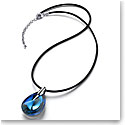 Baccarat Crystal Psydelic Small Pendant Necklace Sterling Silver Blue Riviera