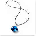 Baccarat Crystal Medicis Large Necklace Sterling Silver Blue Riviera