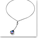 Baccarat Crystal Fleur De Psydelic Blue Scarabee Silver Small Pendant Necklace