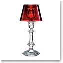 Baccarat Crystal, Our Fire Crystal Candleholder with Red Shade