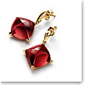 Baccarat Medicis Stem Earrings Vermeil Gold, Red Mirror