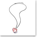 Baccarat Crystal Romance Pendant Necklace Small Silver Light Pink Mirror