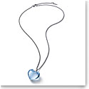 Baccarat Crystal Romance Pendant Necklace Small Silver Light Blue Mirror