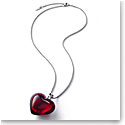 Baccarat Crystal Romance Pendant Necklace Large Silver Red Mirror